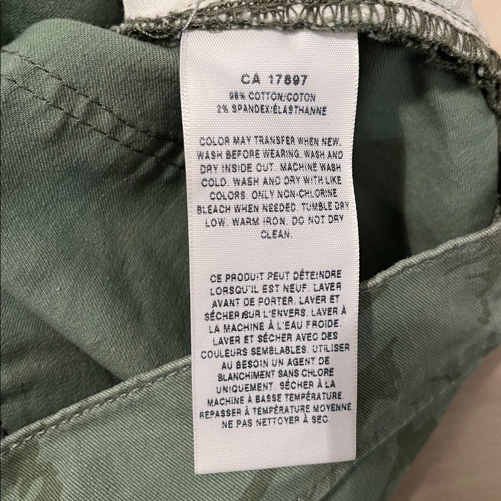 GAP Olive Floral Pattern Zipper Pants - Picture 3 of 6